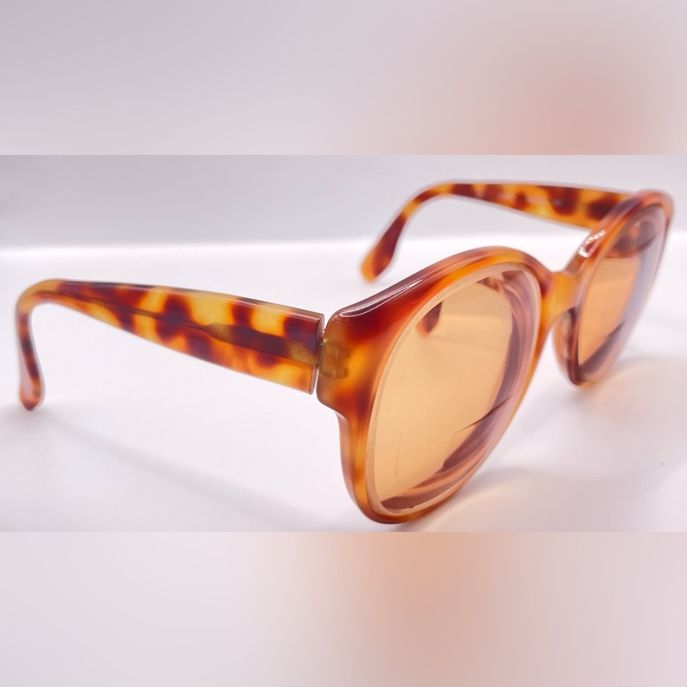 Vintage Nordic 137 Ray Brown Honey Round Oversized Sunglasses Frames Only